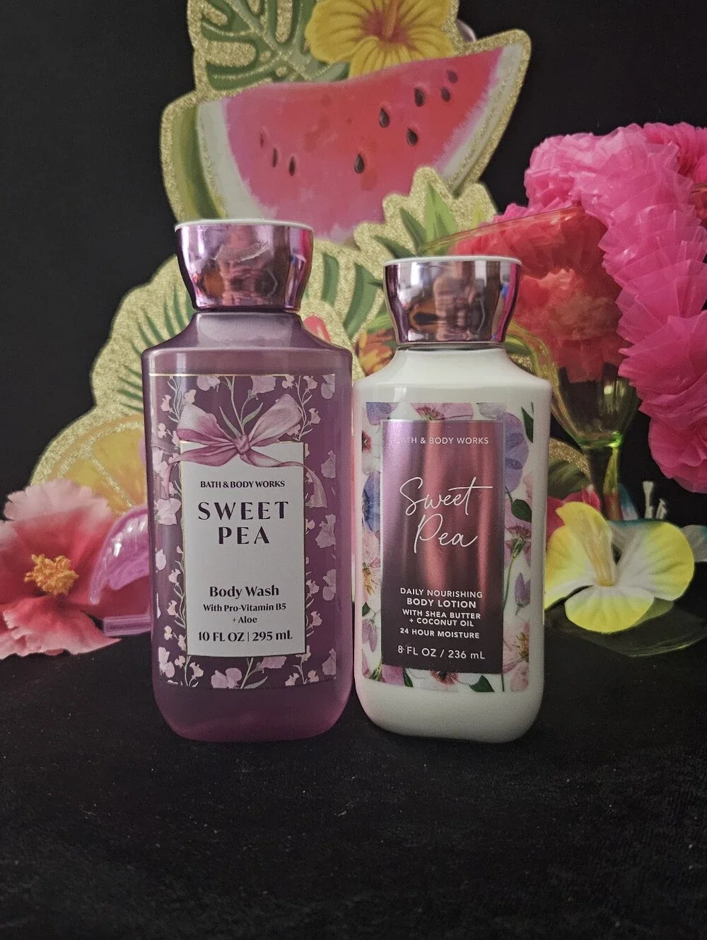 NWT Bath & Body Works Sweet Pea Body Care Set - Pink & White READ DESCRIPTION!